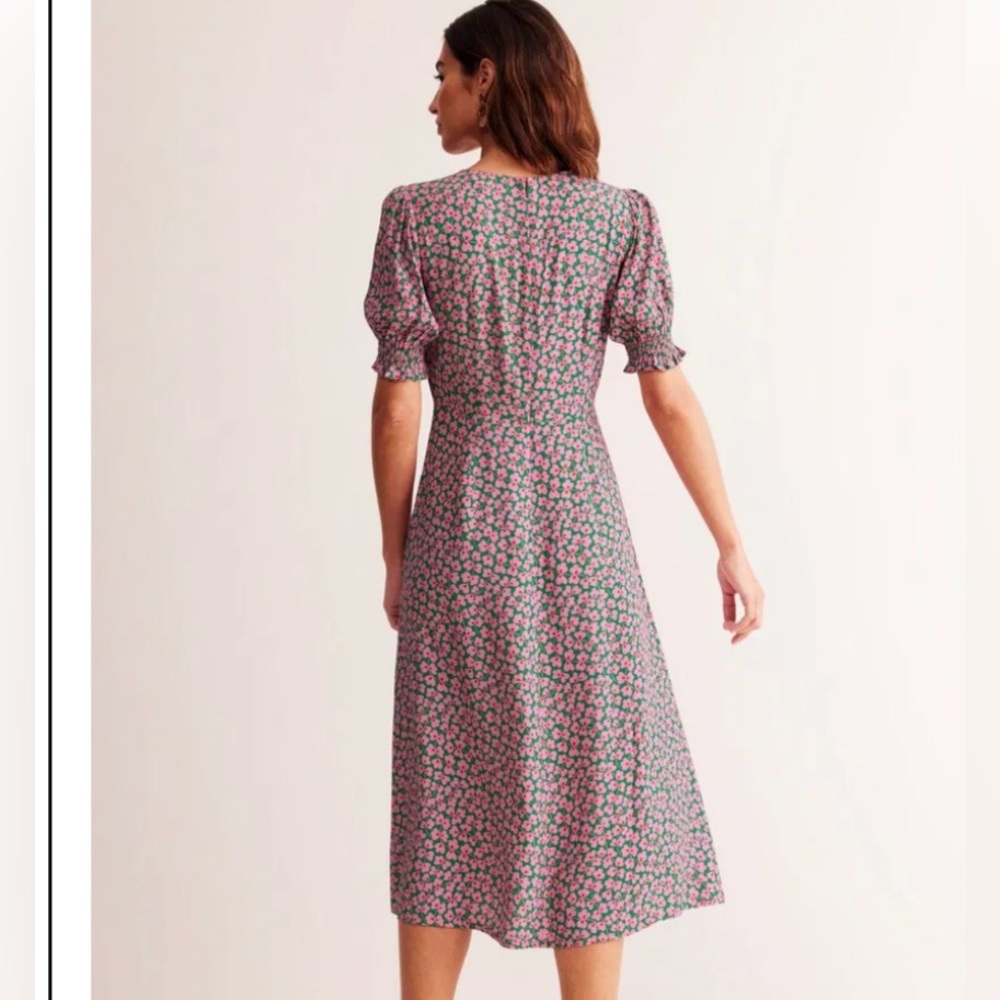 Boden Pink Floral Midi Dress - Picture 4 of 9